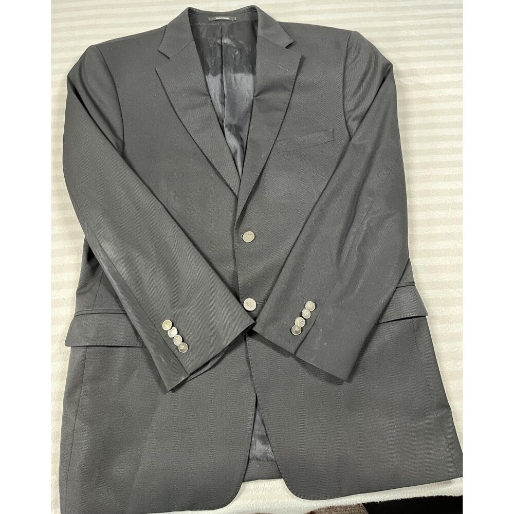 Versace Collection Blazer Mens 54 Black Wool Two Button Sport Coat Notch Lapel